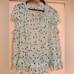 EUC like new Elle Sheer Star Print Blouse